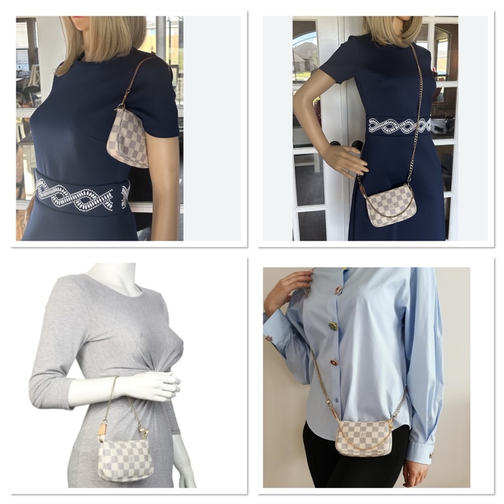 NWT ✨Louis Vuitton Damier Azur Mini Pochette - Picture 15 of 16